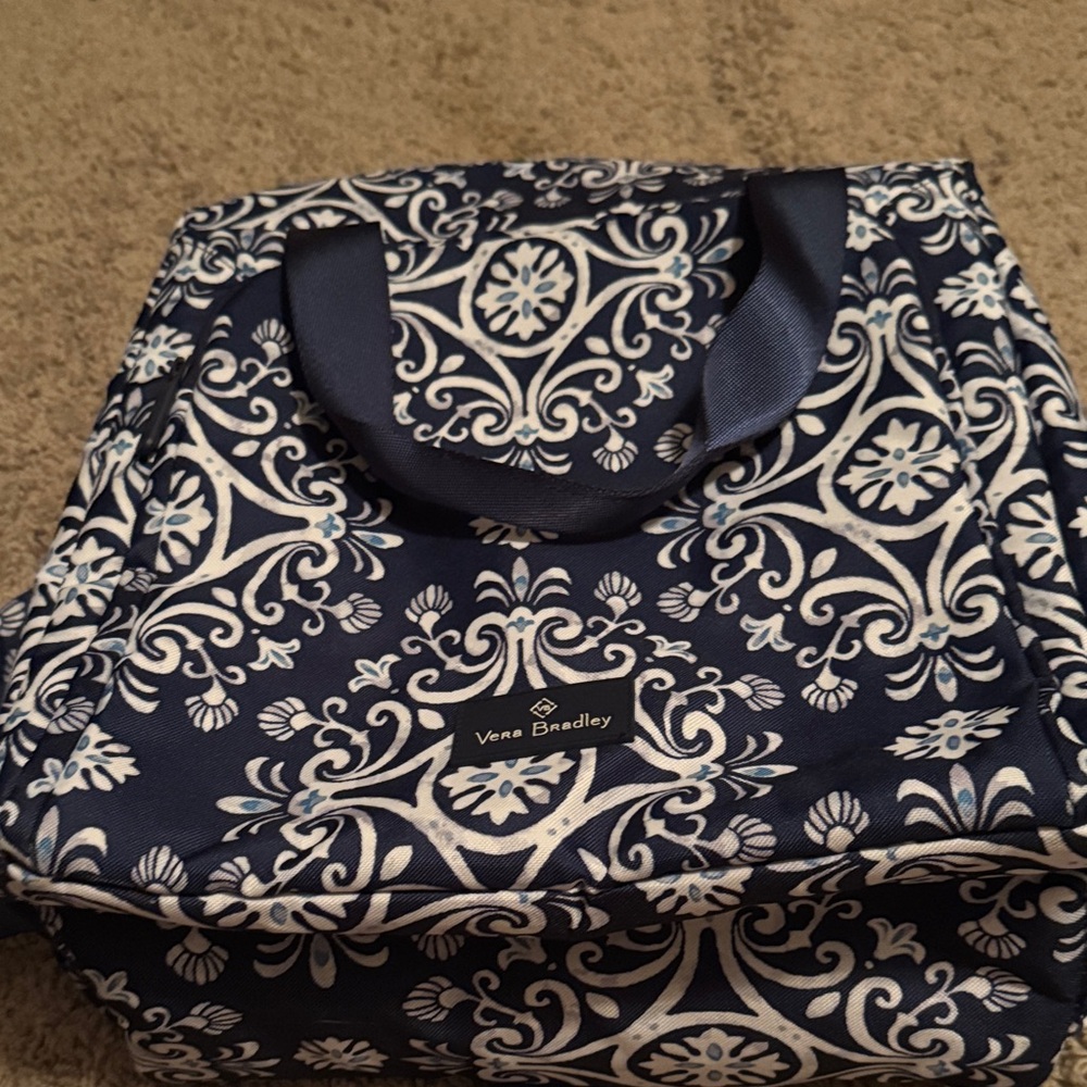 Vera Bradley Navy and Cream Patterned Cooler Bag